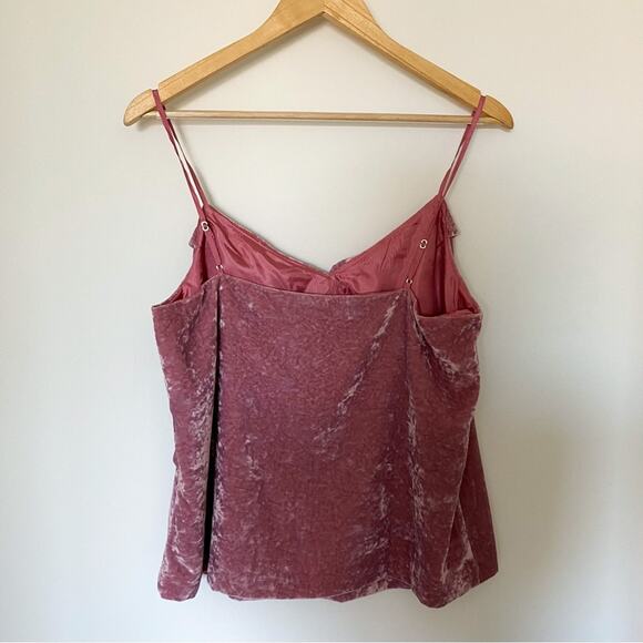 NWT J. Crew Pink Crushed Velvet Ruffle Tank Top - Picture 3 of 6